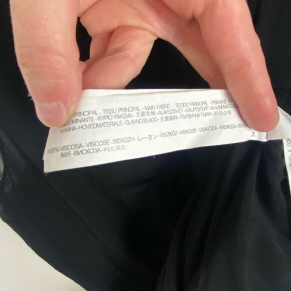 Zara Playsuit Black Button Front Romper Pockets Size XS Minimalist Sheer Minimal - Picture 12 of 15